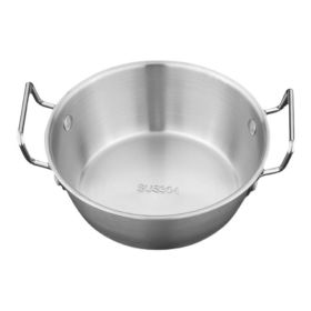 Double Ear Soup Bowl Snack Bowl for Household or Commerial (type: 14cm, Color: Silver)